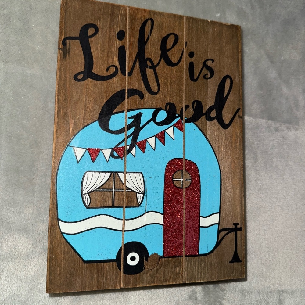 Rustic Wooden Sign with Camper Design Hobby Lobby Decor - Picture 2 of 5